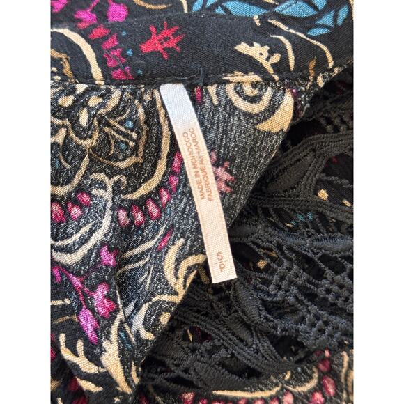 NEW FREE PEOPLE Black Paisley Print Tunic Dress Size S - Picture 6 of 7
